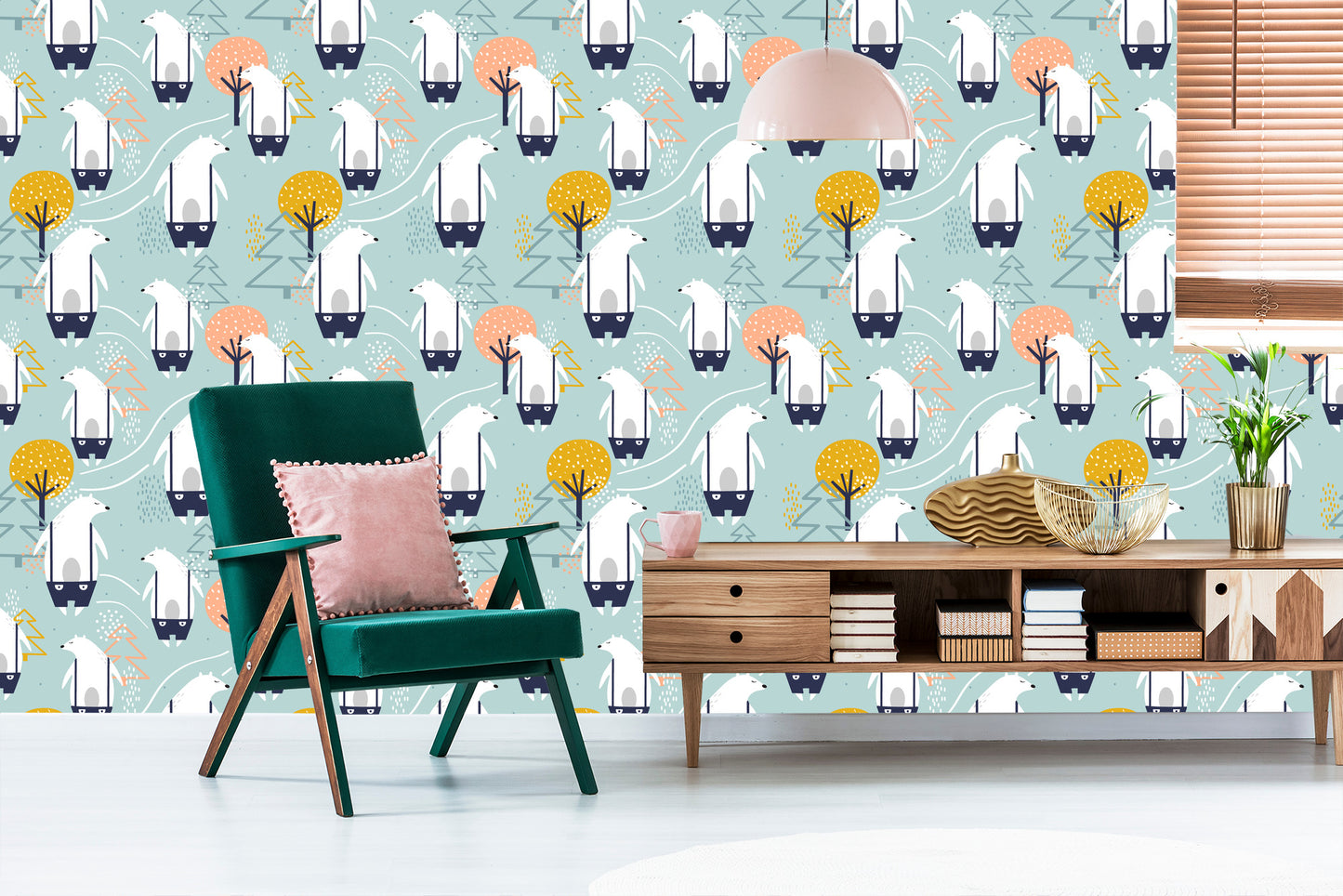 Wallpaper For Children - Bears And Trees