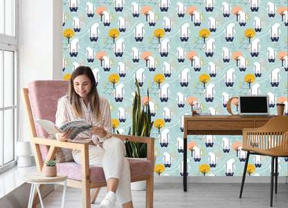 Wallpaper For Children - Bears And Trees