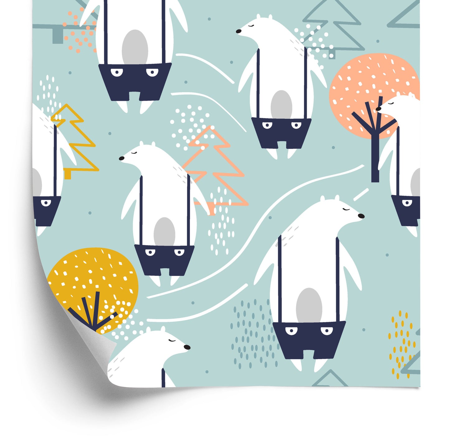 Wallpaper For Children - Bears And Trees