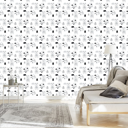 Wallpaper For Children - Bears And Mountains