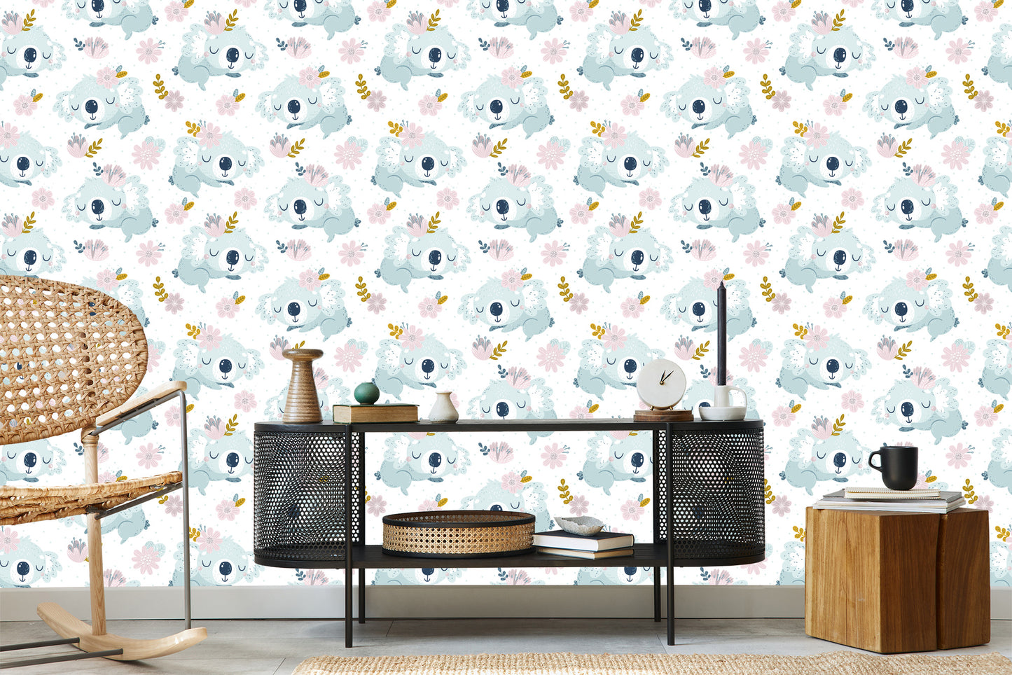 Wallpaper Koala Bears Flowers
