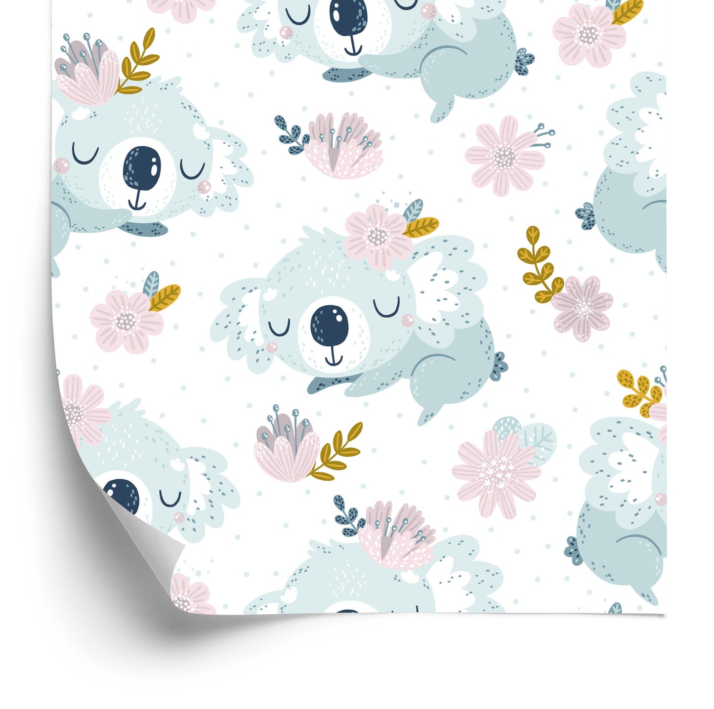 Wallpaper Koala Bears Flowers