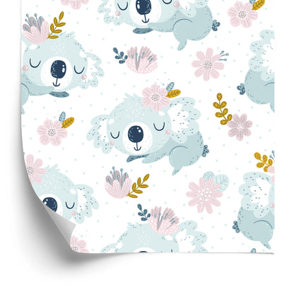 Wallpaper Koala Bears Flowers