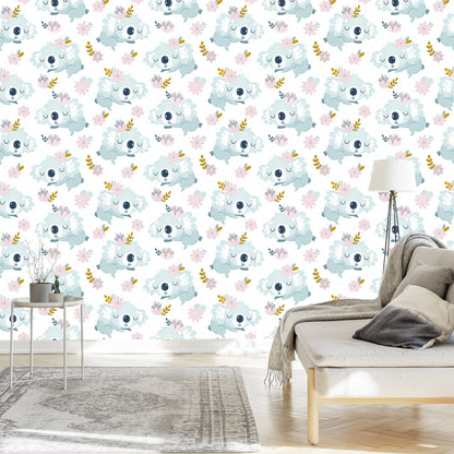 Wallpaper Koala Bears Flowers