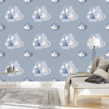 Wallpaper Sleeping Teddy Bears And Mice