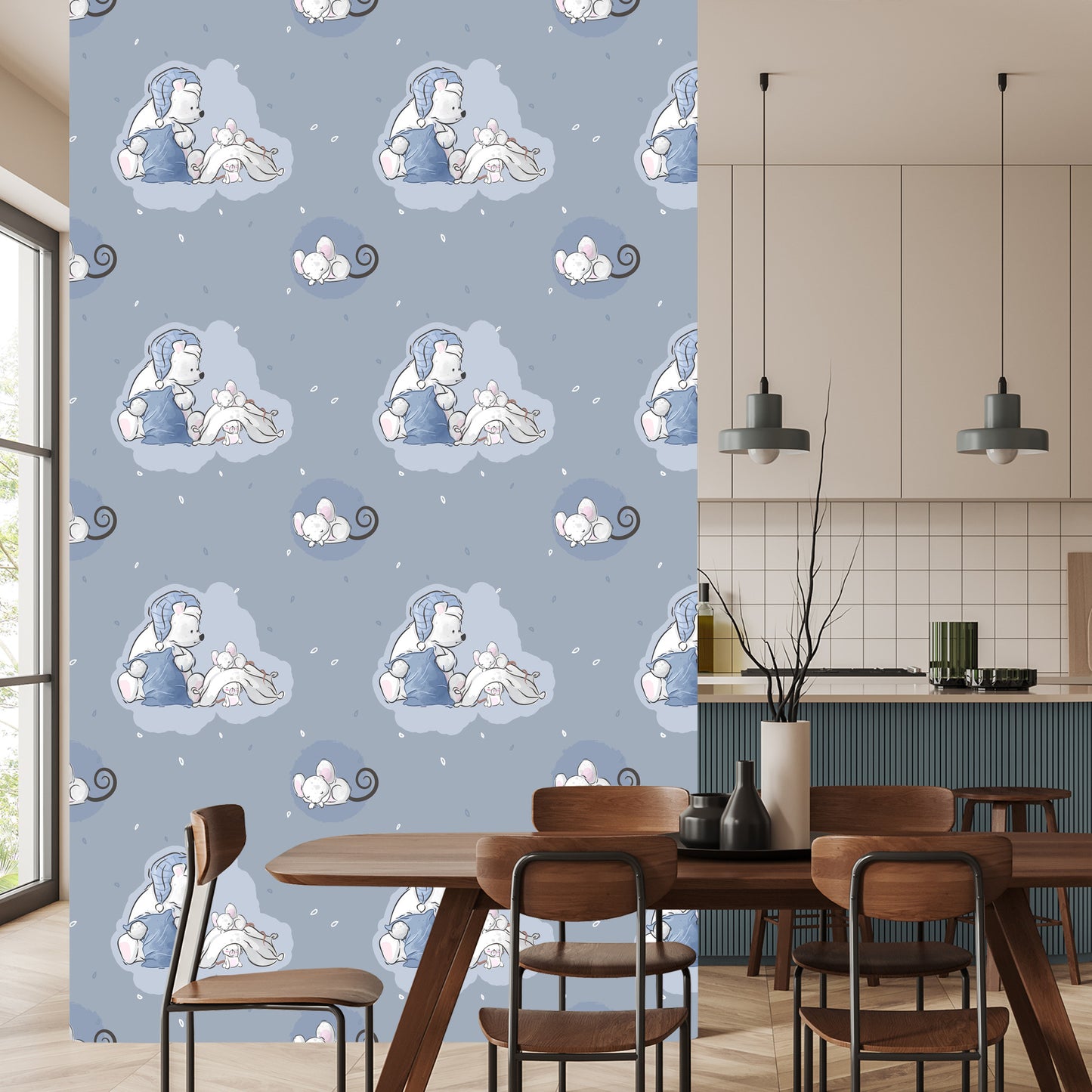 Wallpaper Sleeping Teddy Bears And Mice