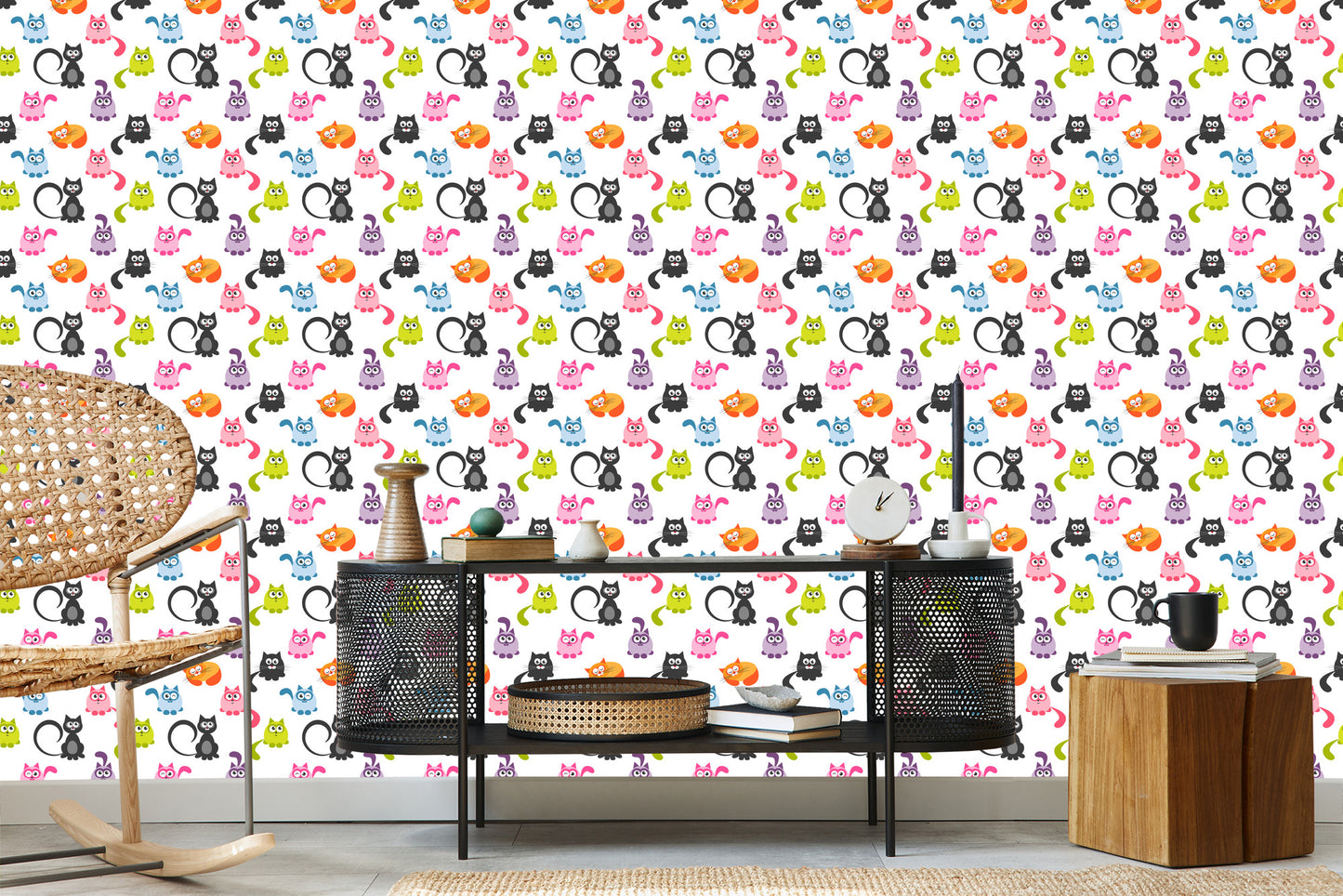 Wallpaper For Children - Funny Colorful Cats