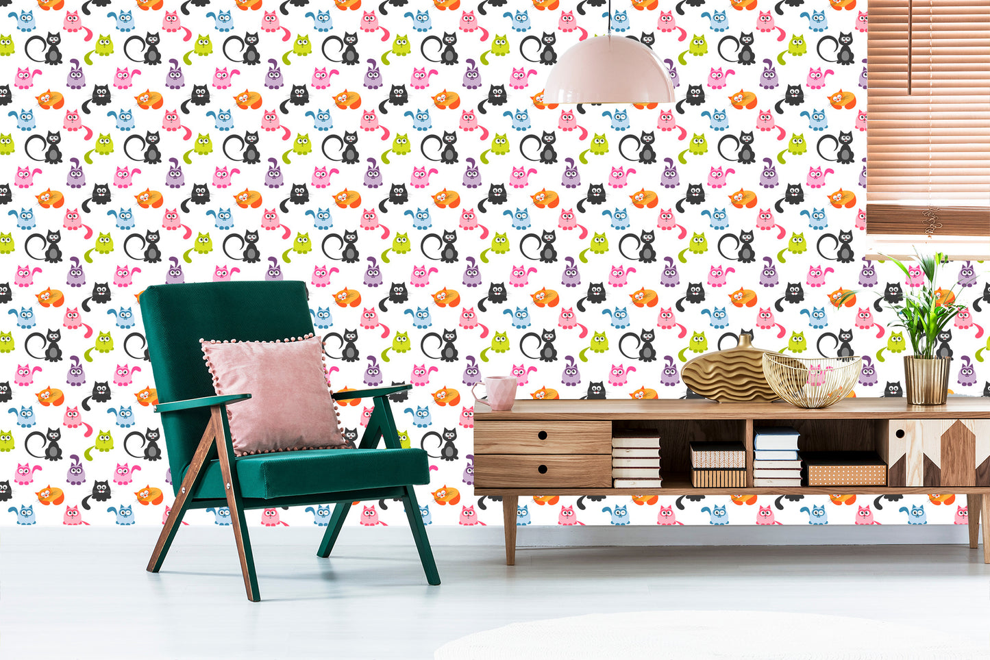 Wallpaper For Children - Funny Colorful Cats