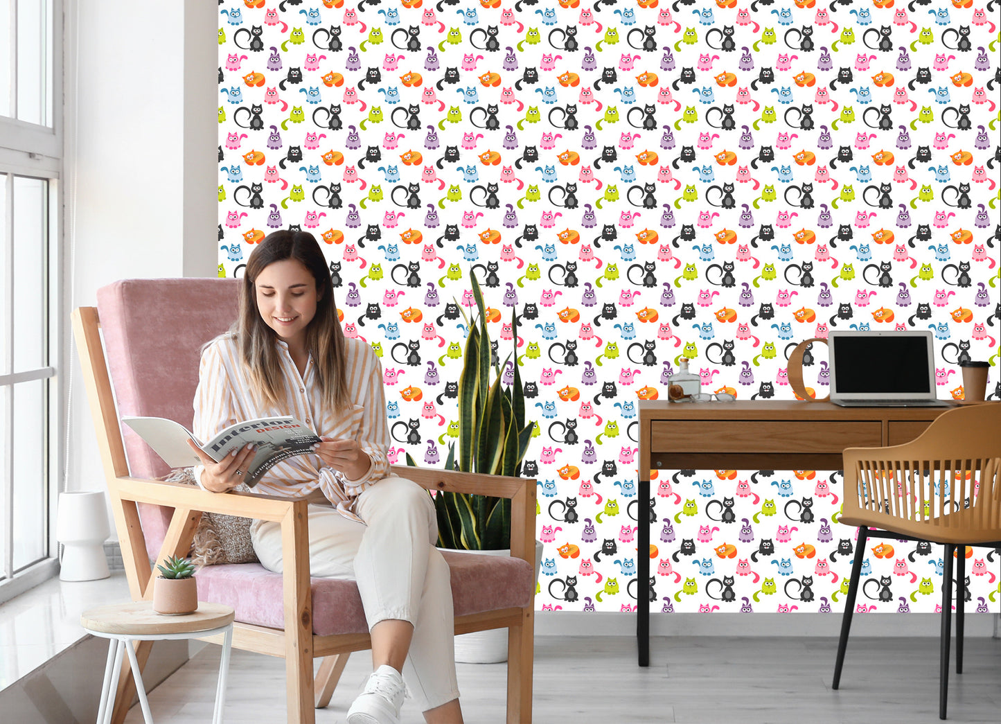 Wallpaper For Children - Funny Colorful Cats