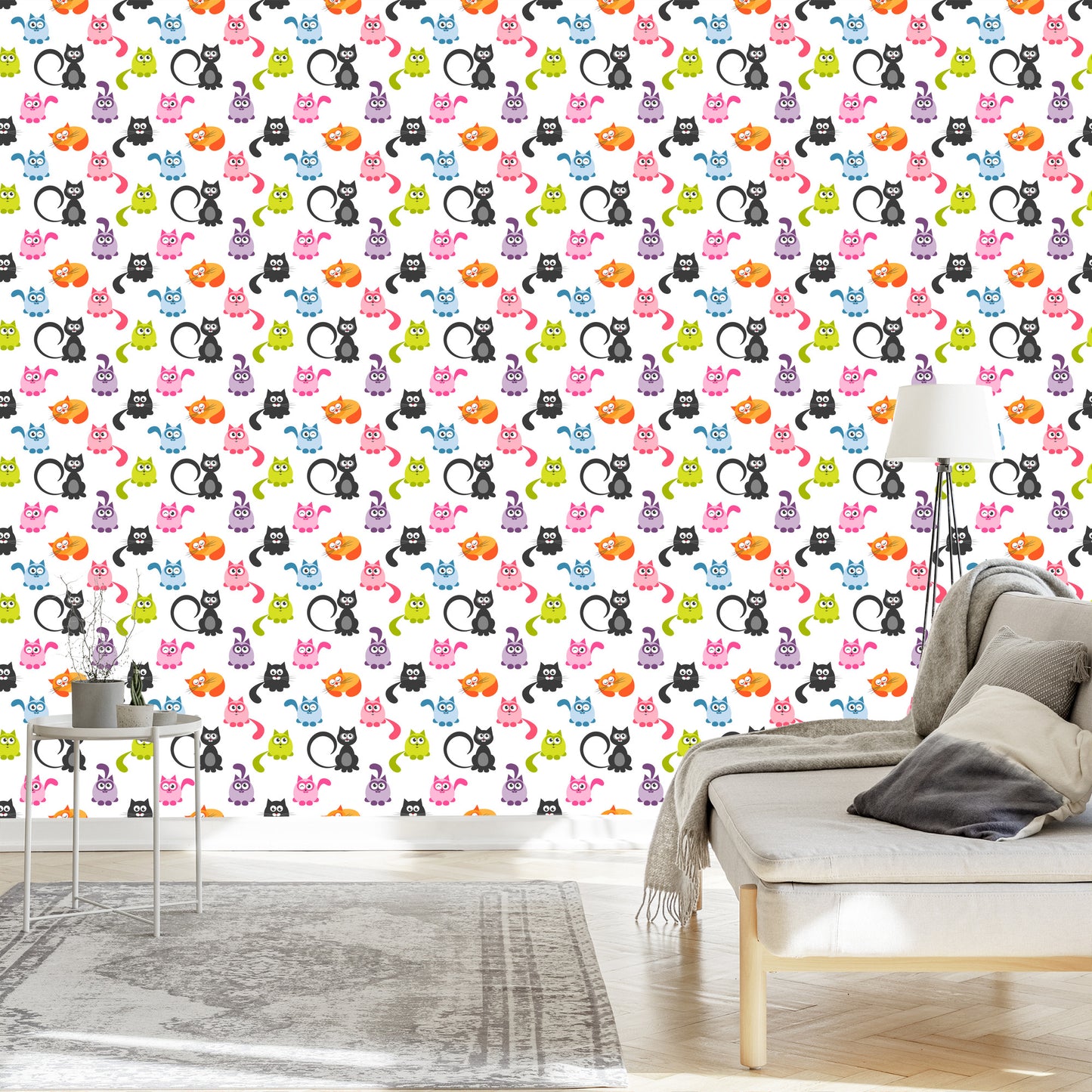 Wallpaper For Children - Funny Colorful Cats
