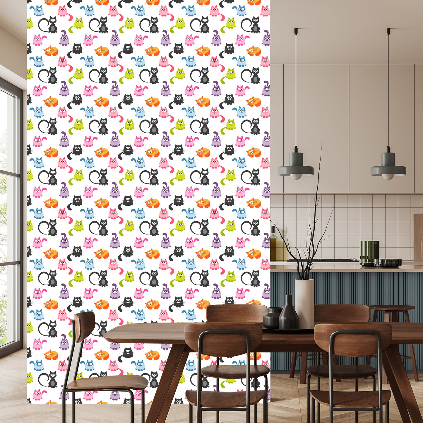 Wallpaper For Children - Funny Colorful Cats