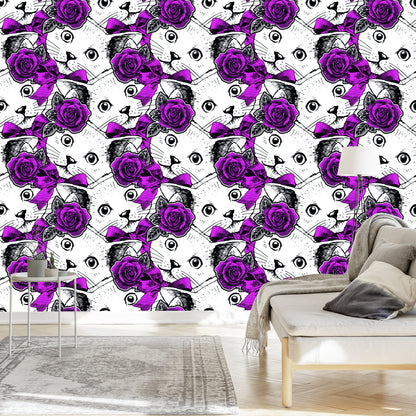 Wallpaper Cats And Roses
