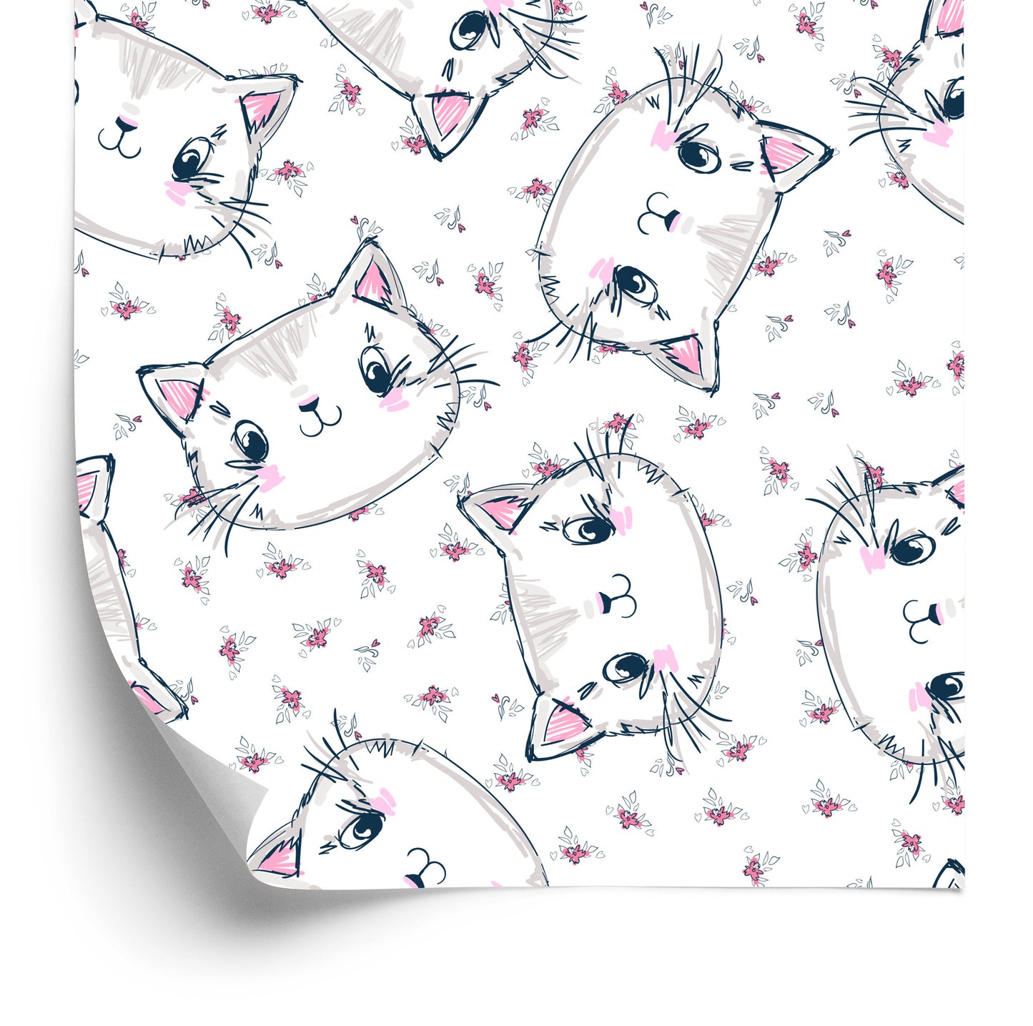 Wallpaper For Children - Cats And Flowers