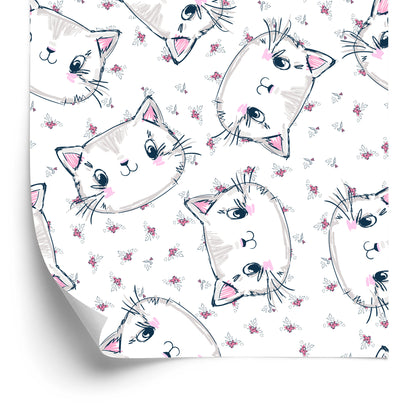 Wallpaper For Children - Cats And Flowers