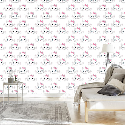 Wallpaper For Children - Happy Cats With A Bow
