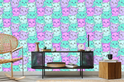 Wallpaper For Children - Little Colorful Cats