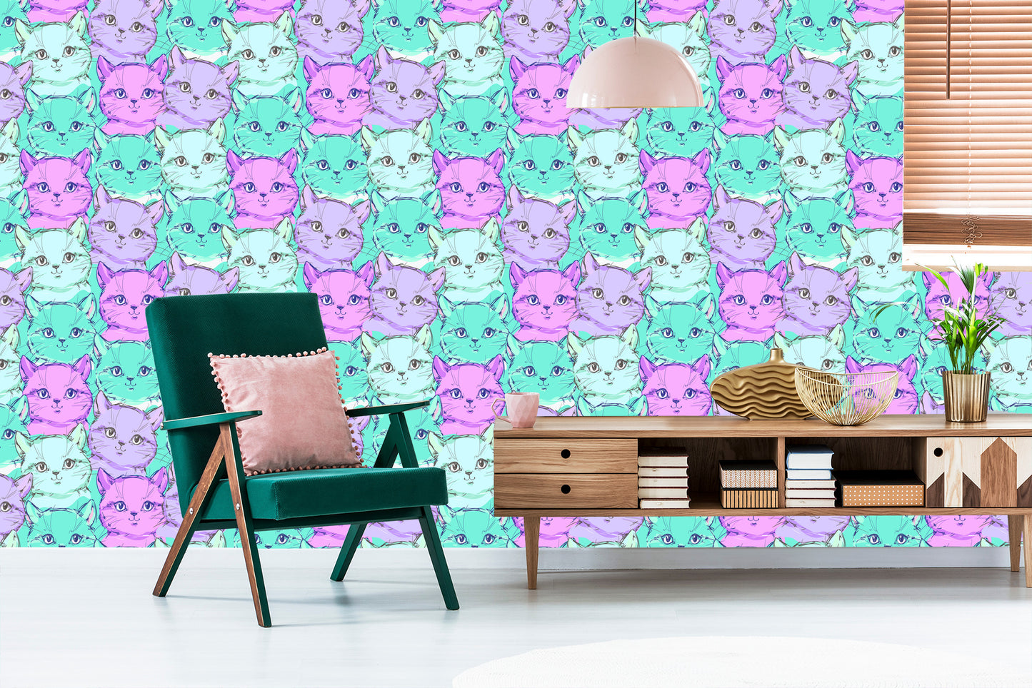 Wallpaper For Children - Little Colorful Cats