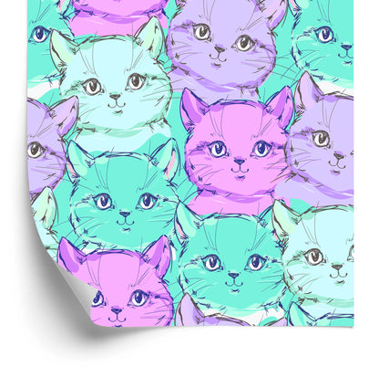 Wallpaper For Children - Little Colorful Cats