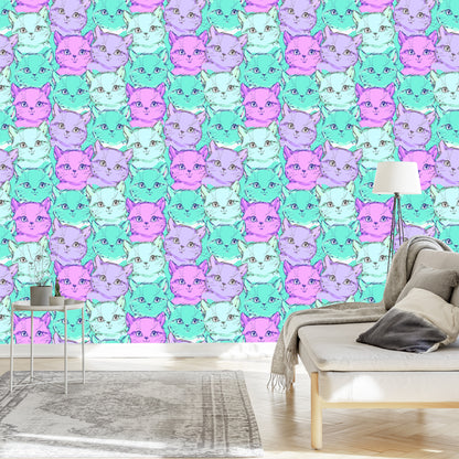 Wallpaper For Children - Little Colorful Cats
