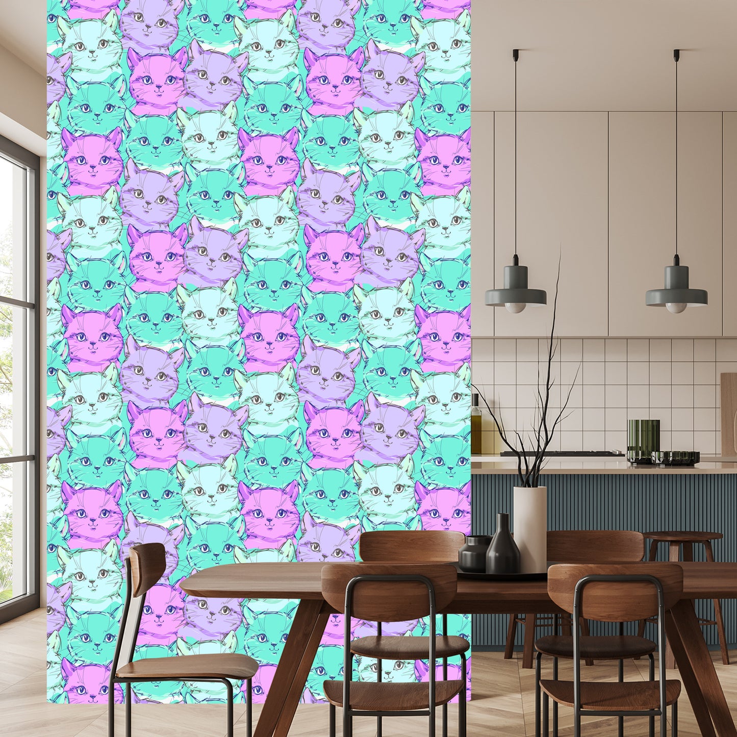 Wallpaper For Children - Little Colorful Cats