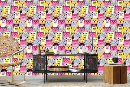 Wallpaper For Children - Colorful Cats
