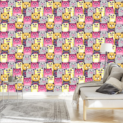 Wallpaper For Children - Colorful Cats