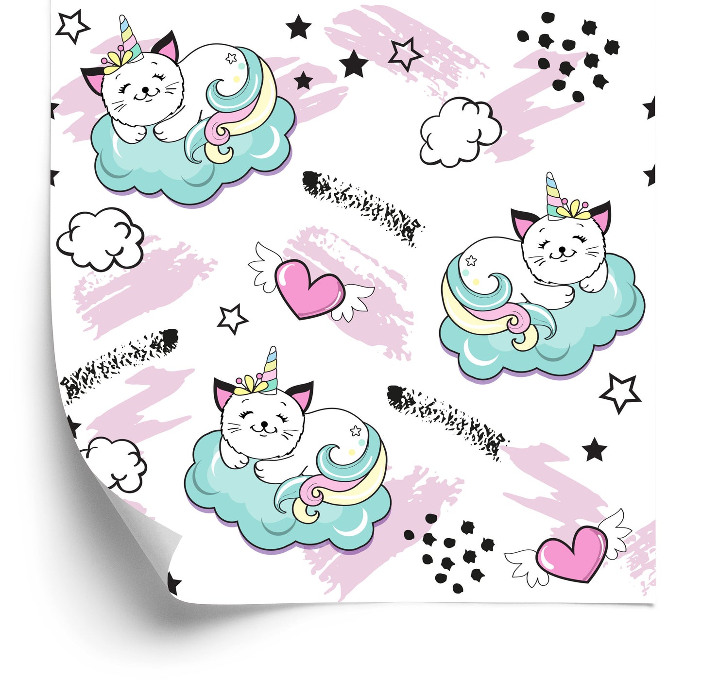 Wallpaper For Children - Sleeping Cats