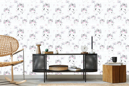 Wallpaper For Children - Cats And Flowers