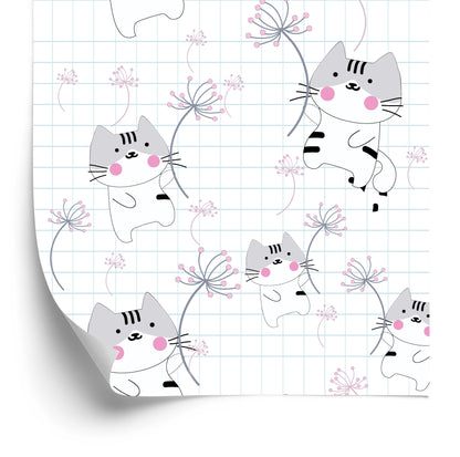 Wallpaper For Children - Cats And Flowers