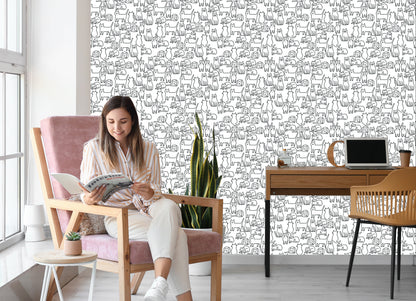 Wallpaper Cats In Black And White
