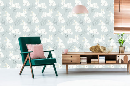 Wallpaper Rabbits Among Plants