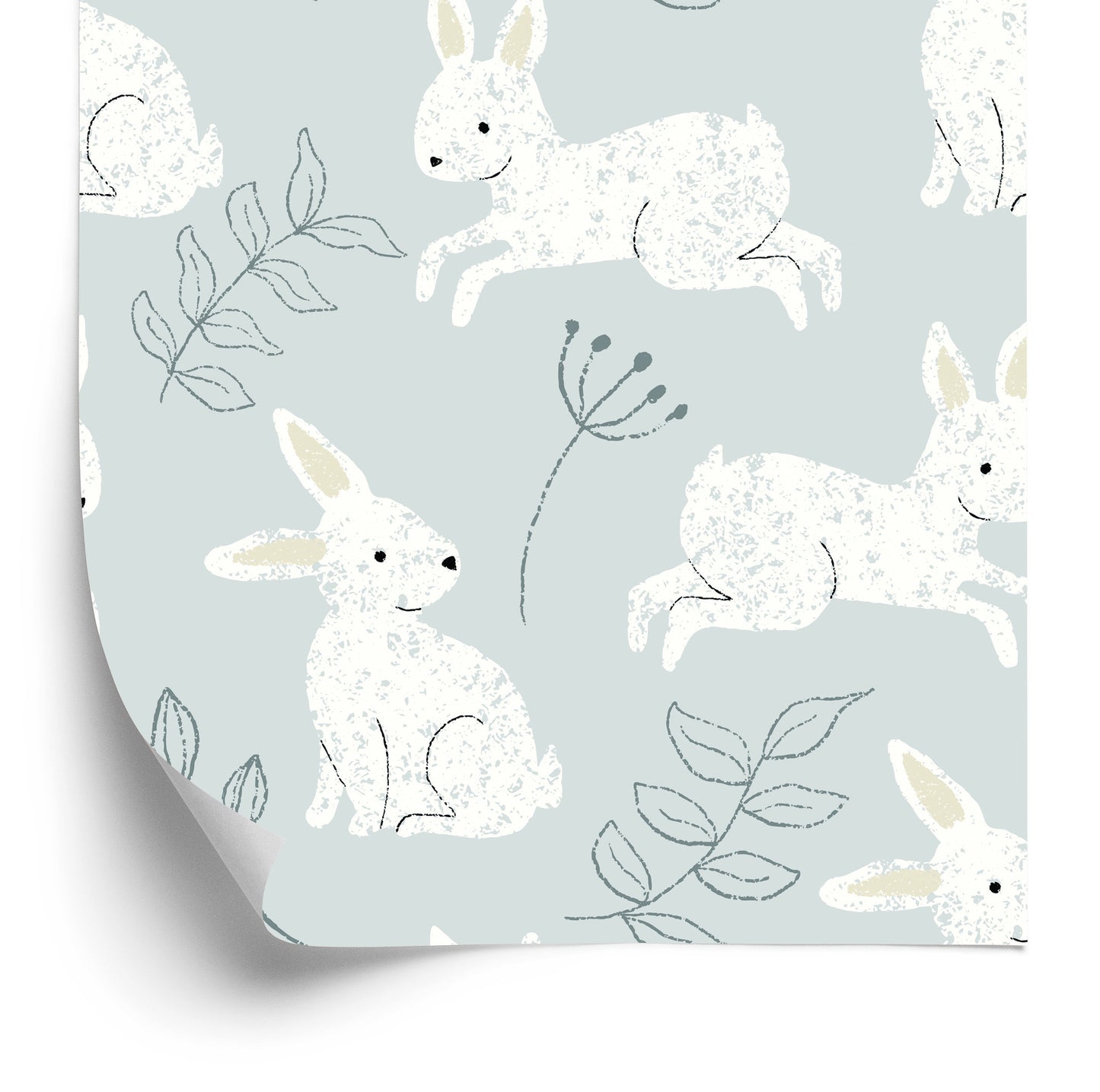 Wallpaper Rabbits Among Plants