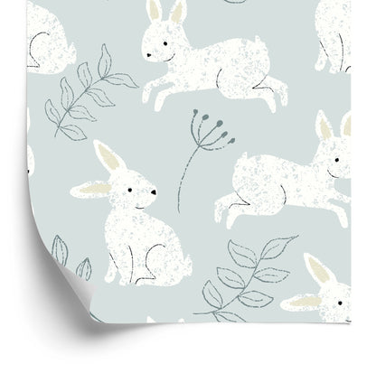 Wallpaper Rabbits Among Plants