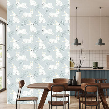 Wallpaper Rabbits Among Plants