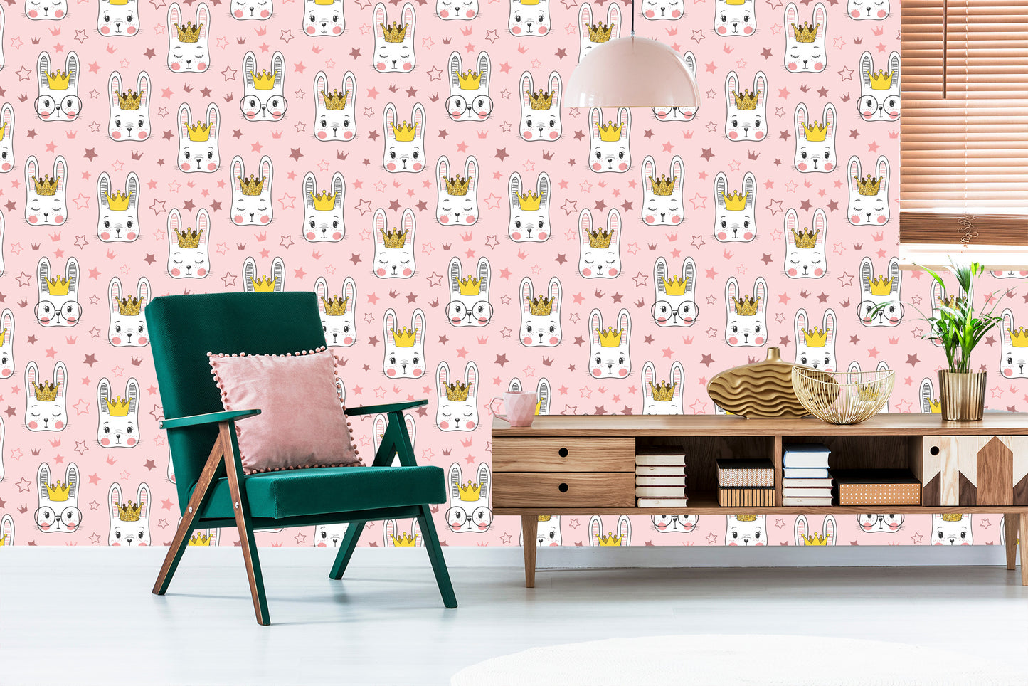 Wallpaper For Children - Rabbits And Stars