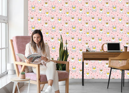 Wallpaper For Children - Rabbits And Stars