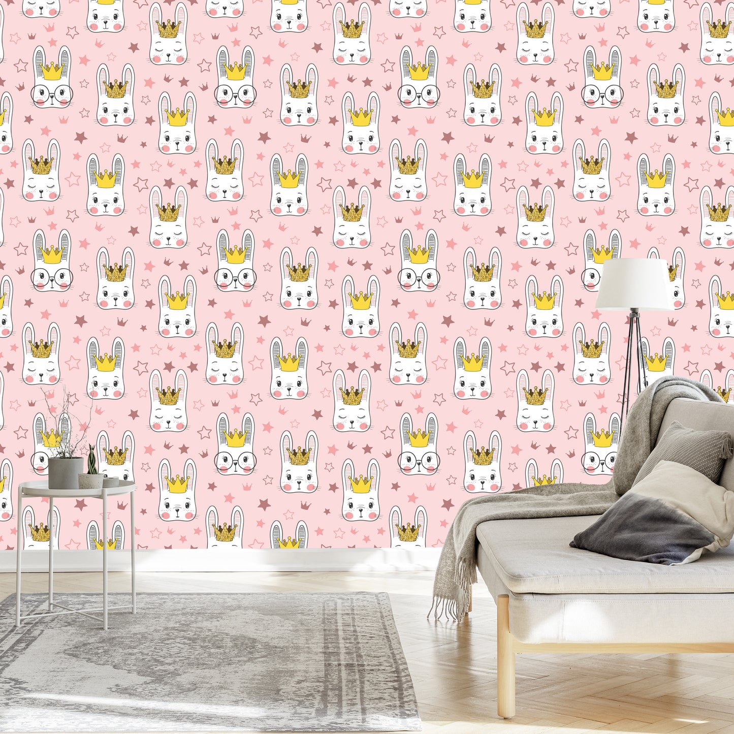 Wallpaper For Children - Rabbits And Stars