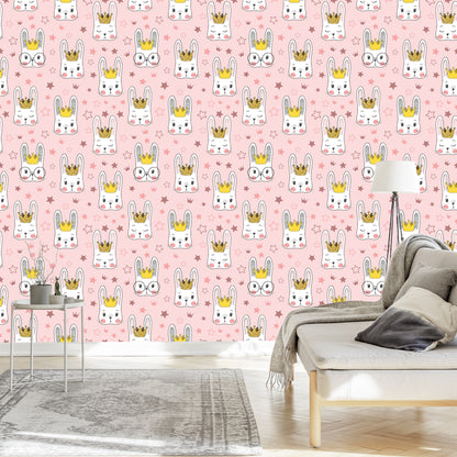 Wallpaper For Children - Rabbits And Stars
