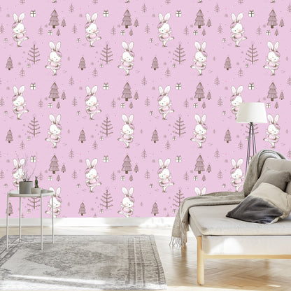 Wallpaper Baby Rabbits, Birds, Animals, Trees