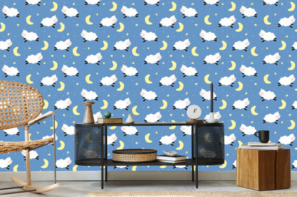 Wallpaper For Children - Leaping Sheep