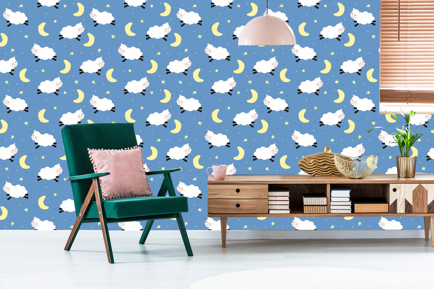 Wallpaper For Children - Leaping Sheep