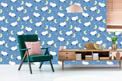 Wallpaper For Children - Leaping Sheep