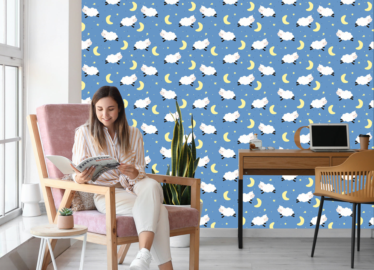 Wallpaper For Children - Leaping Sheep