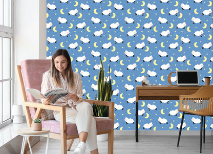 Wallpaper For Children - Leaping Sheep