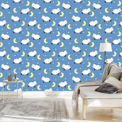 Wallpaper For Children - Leaping Sheep