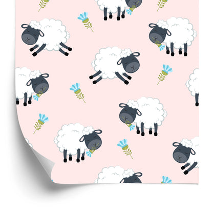 Wallpaper Sheep With Flowers