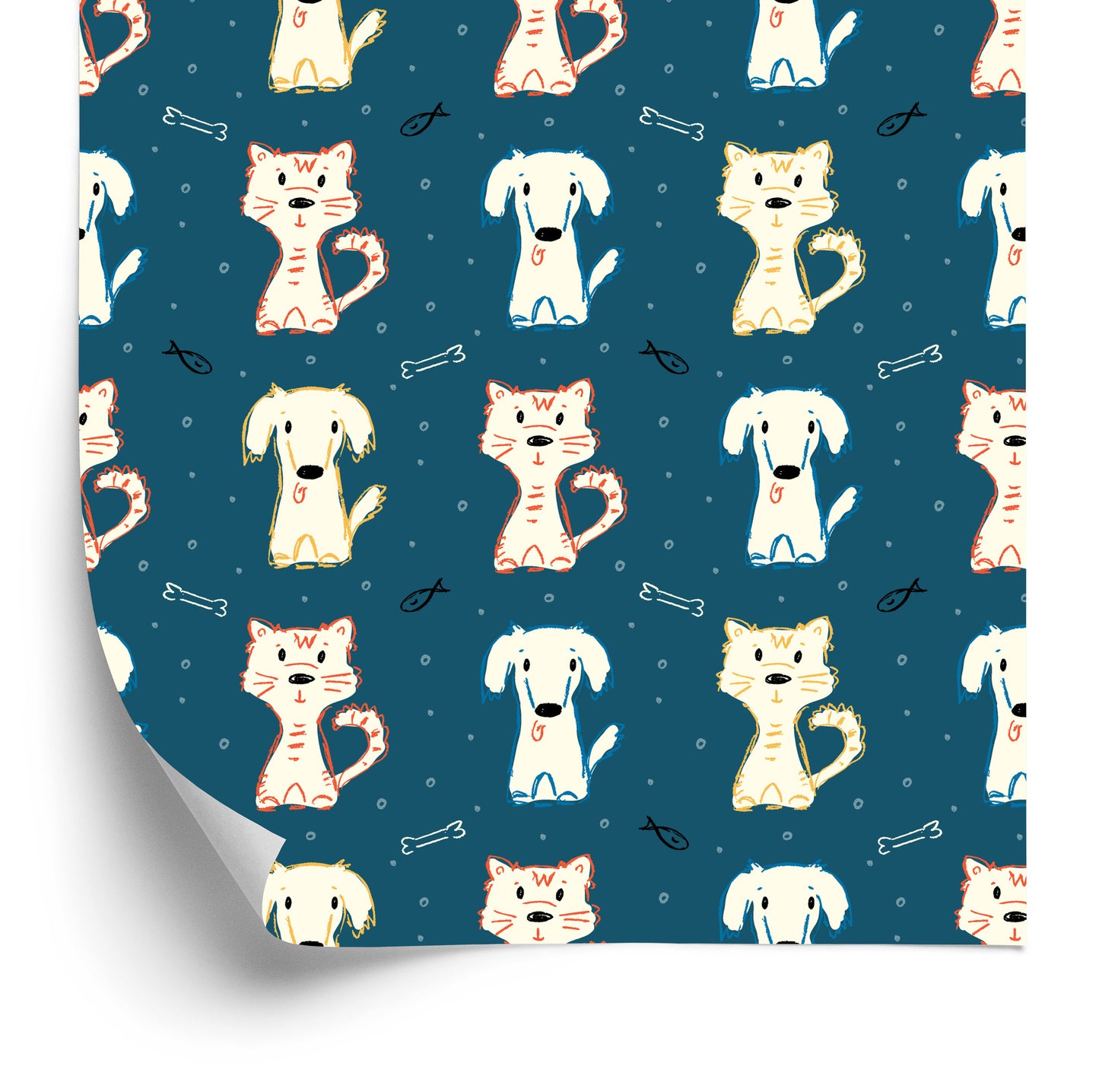 Wallpaper Colorful Dogs And Cats