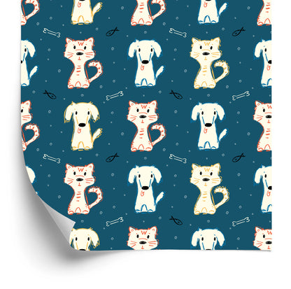 Wallpaper Colorful Dogs And Cats