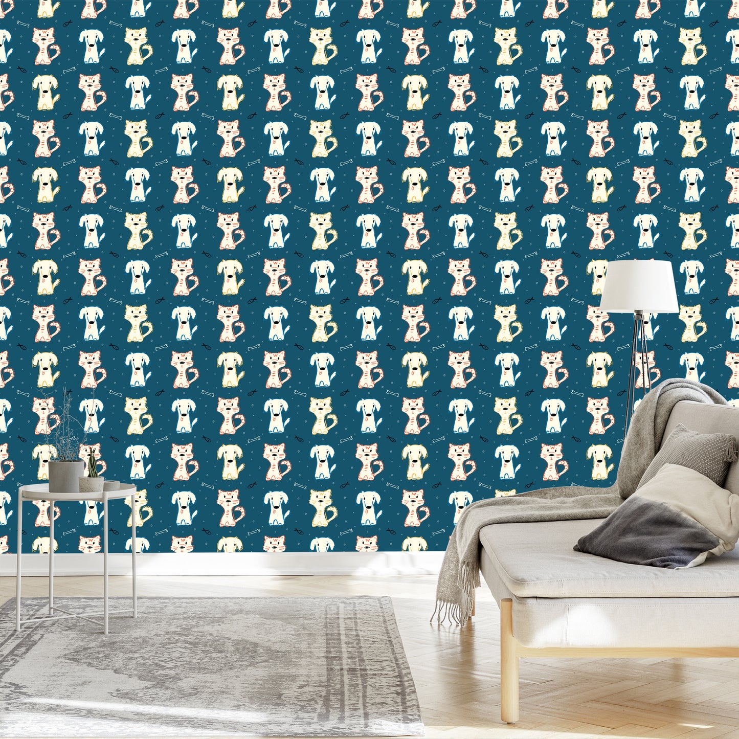 Wallpaper Colorful Dogs And Cats
