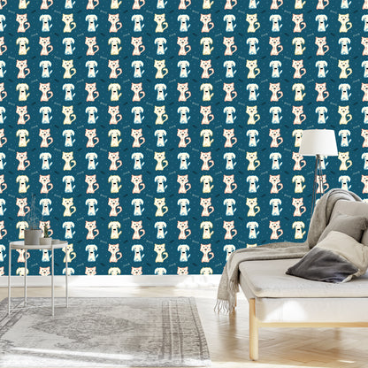 Wallpaper Colorful Dogs And Cats